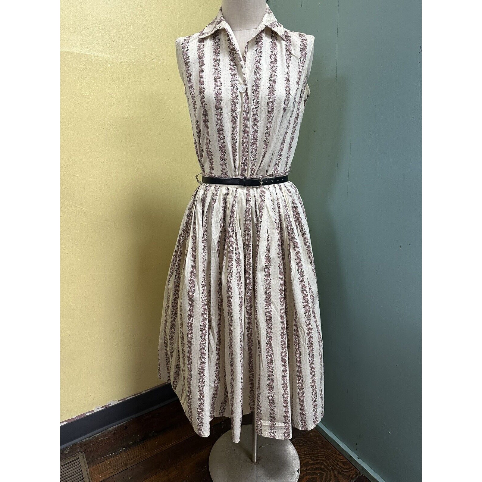 Vintage 1950’s Madison Wardrobe Maker Watercolor Pleated Skirt & Top